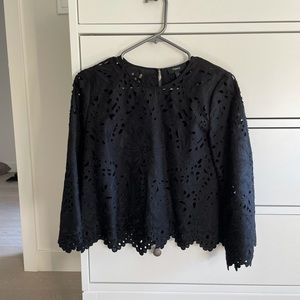 Theory women’s lace cutout blouse size Small